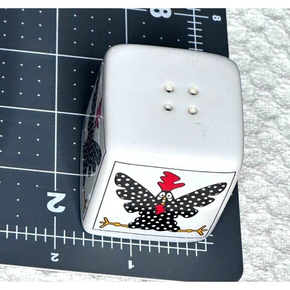 Ceramic Chicken Rooster Salt Pepper Shakers Set Polka Dot Design Replacement - Picture 5 of 6